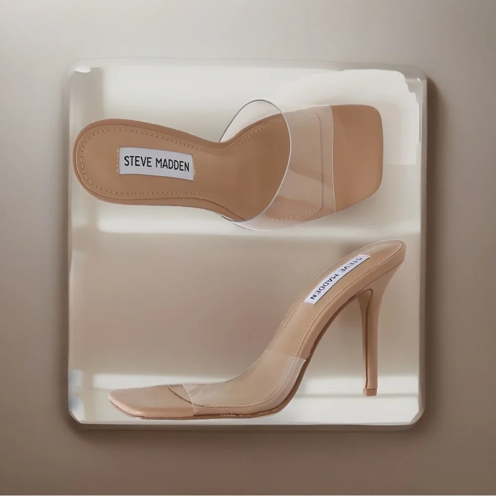 STEVE MADDEN Signal Clear Peep Toe Stiletto Heels Sexy Women’s Sz 8.5 NIB